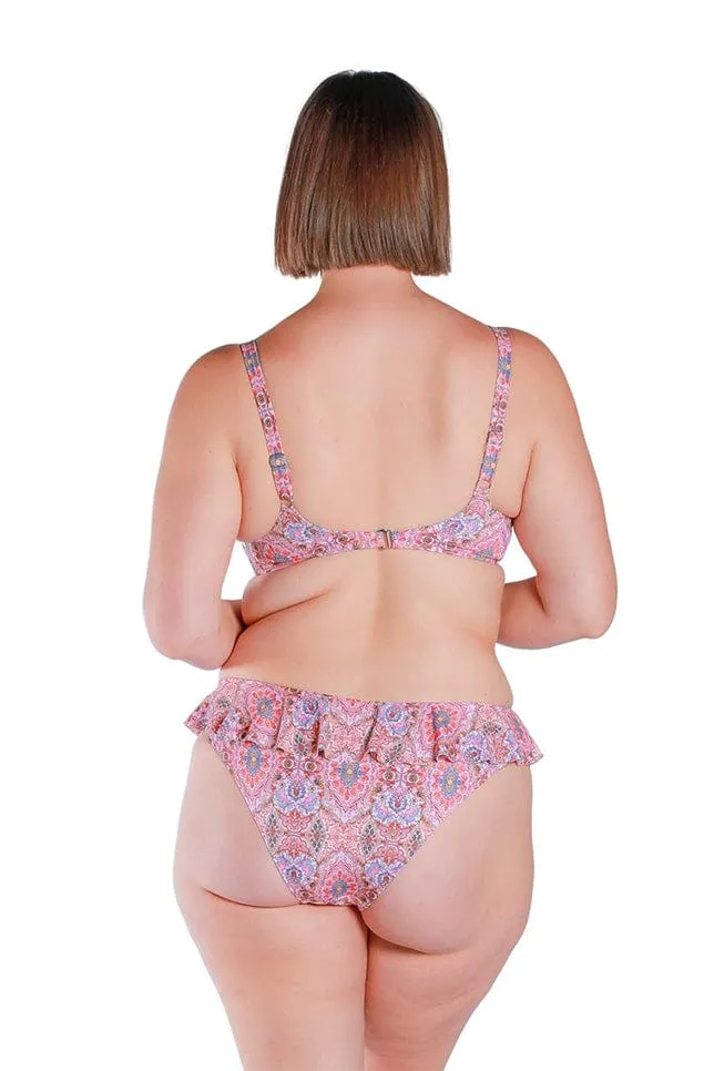 Amalfi Pink Frill Bikini Bottoms