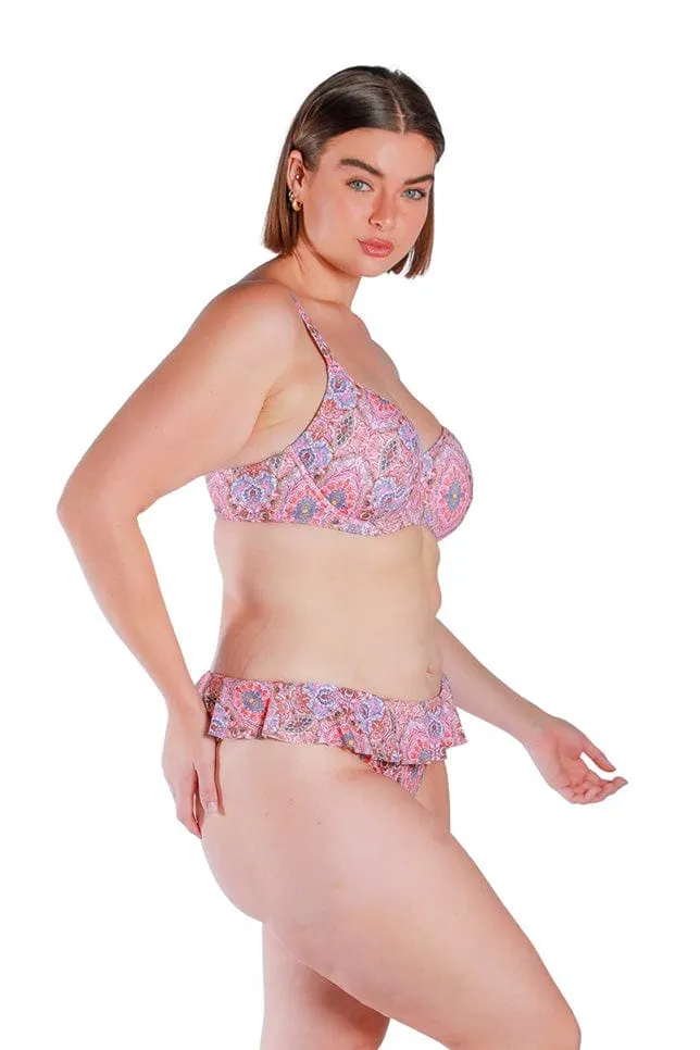 Amalfi Pink Frill Bikini Bottoms