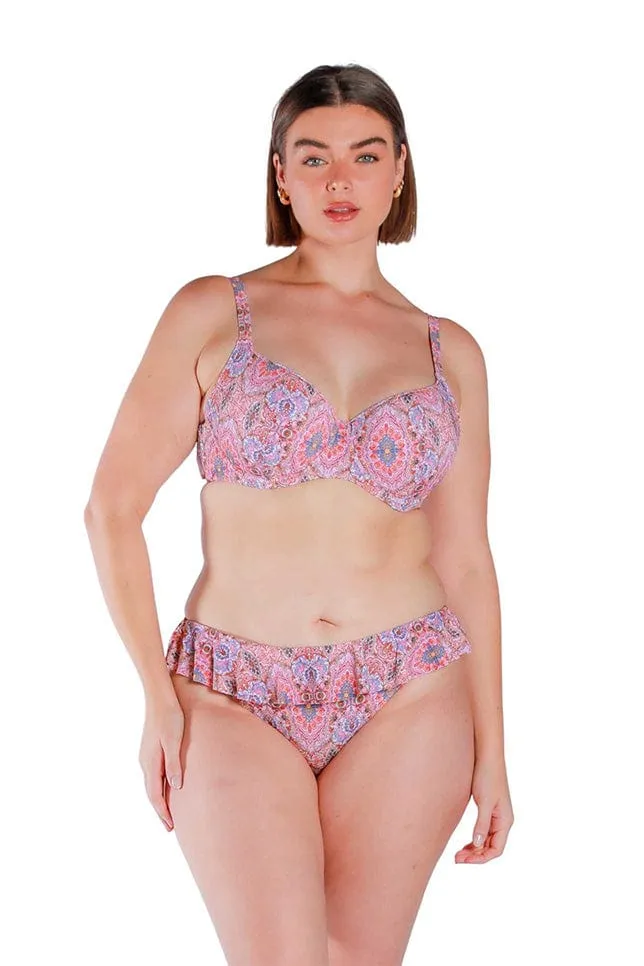 Amalfi Pink Frill Bikini Bottoms