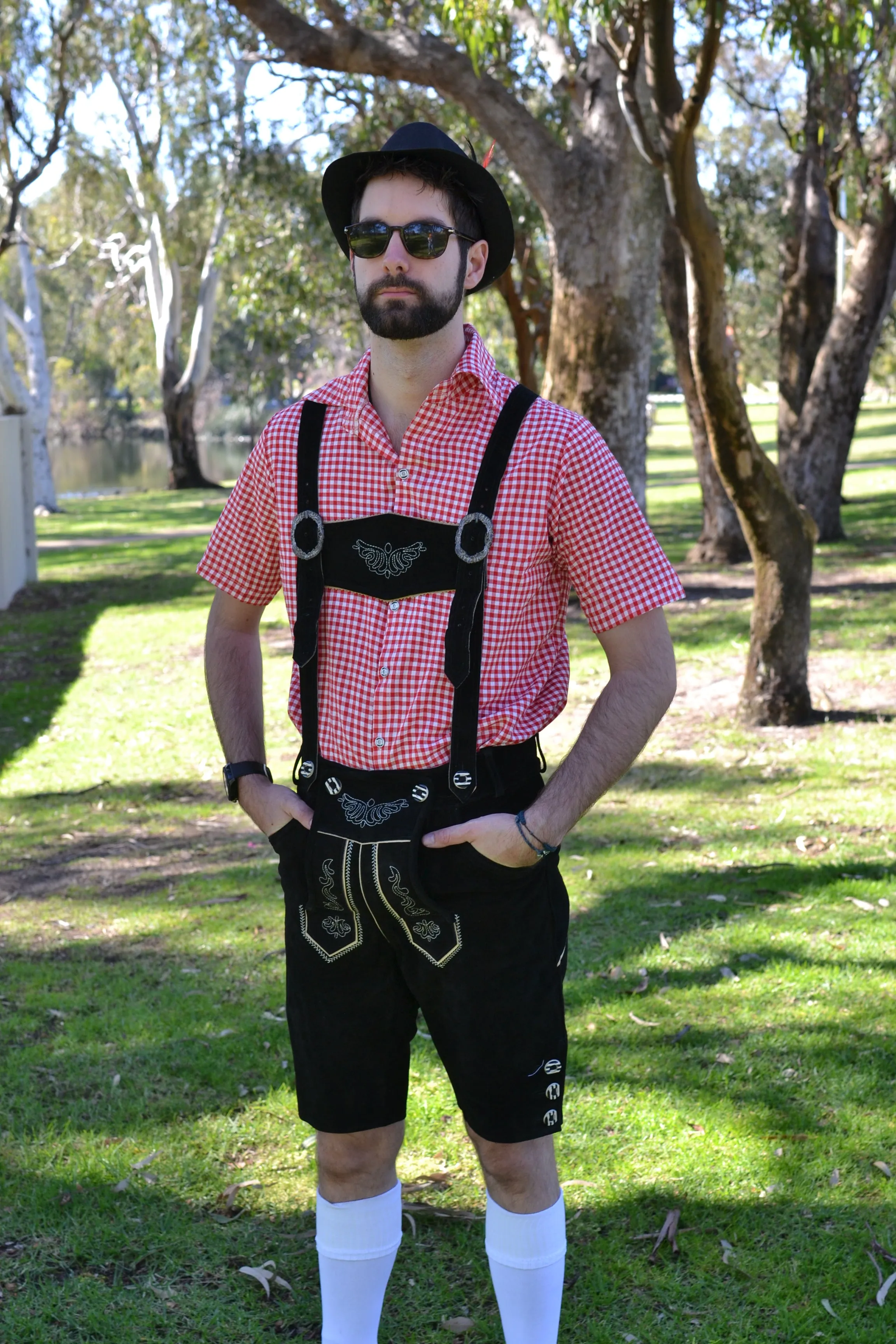 Black Authentic Leather German Lederhosen