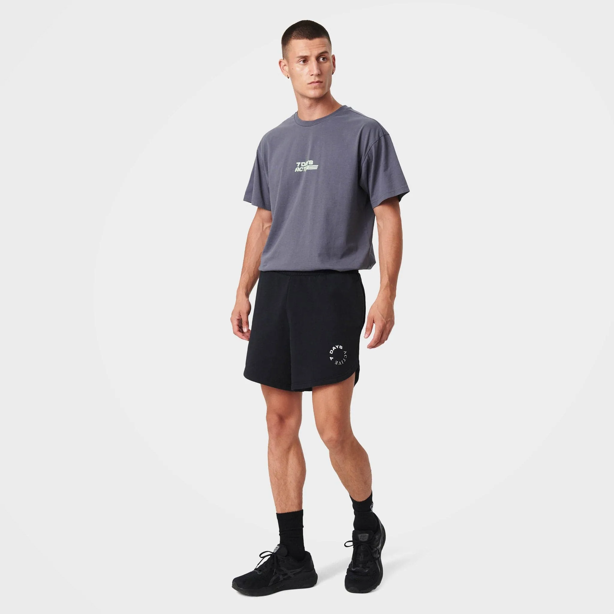 Black Organic Cotton Sweat Shorts by 7Days Active