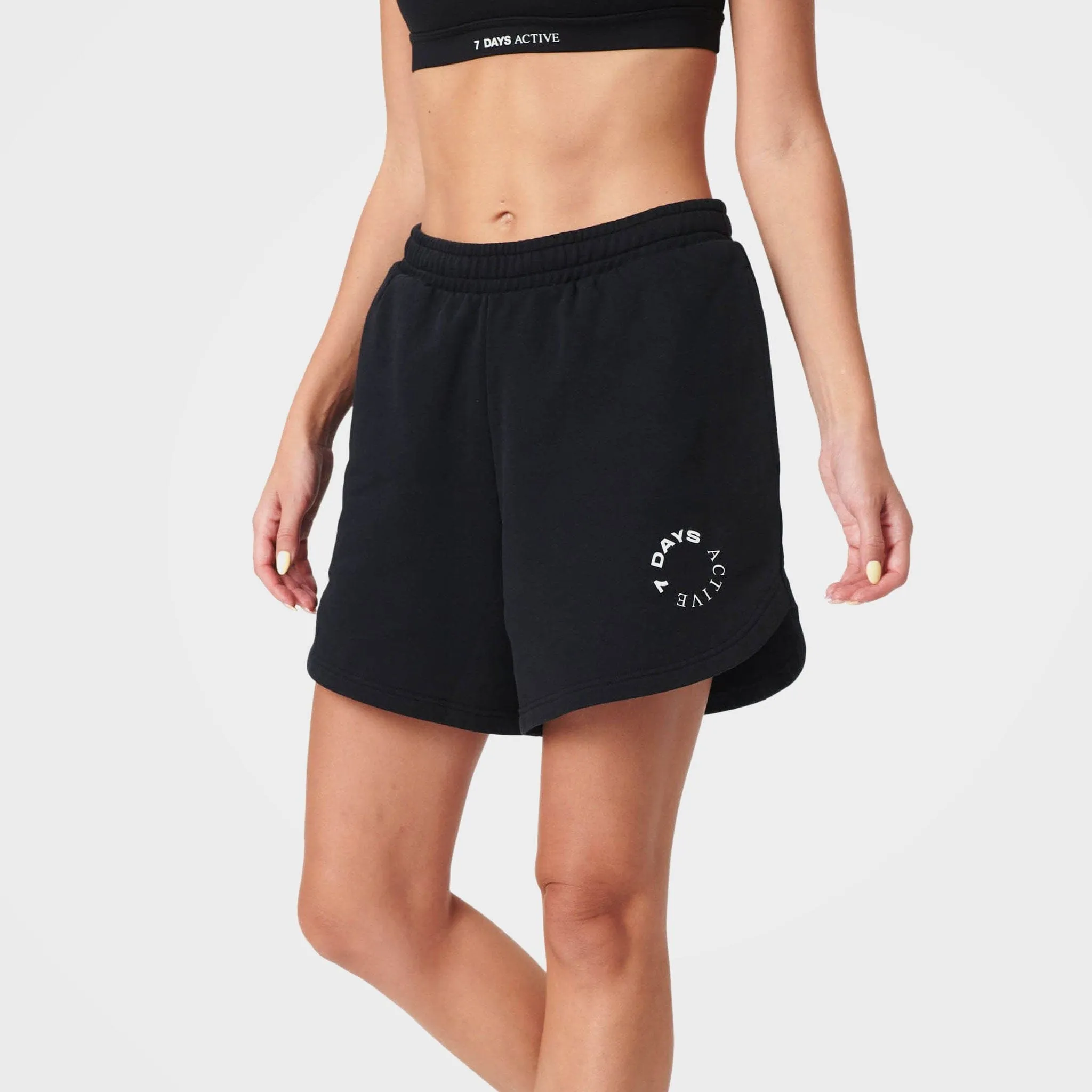 Black Organic Cotton Sweat Shorts by 7Days Active