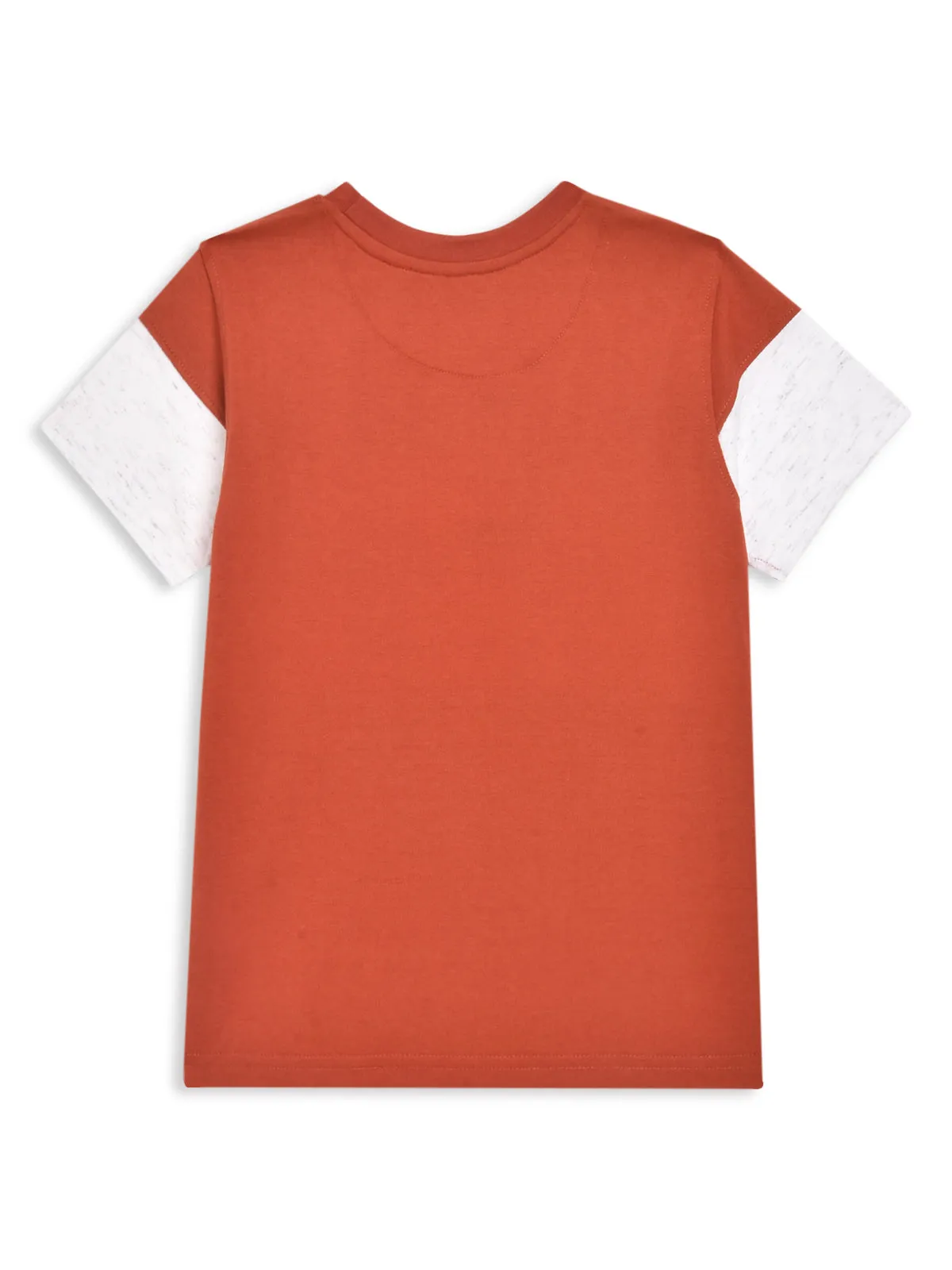 Boys Casual Rust Half Sleeve  T-Shirt