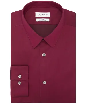 Calvin Klein Men's Slim-Fit Non-Iron Stain Shield Shirt, Mulberry, M