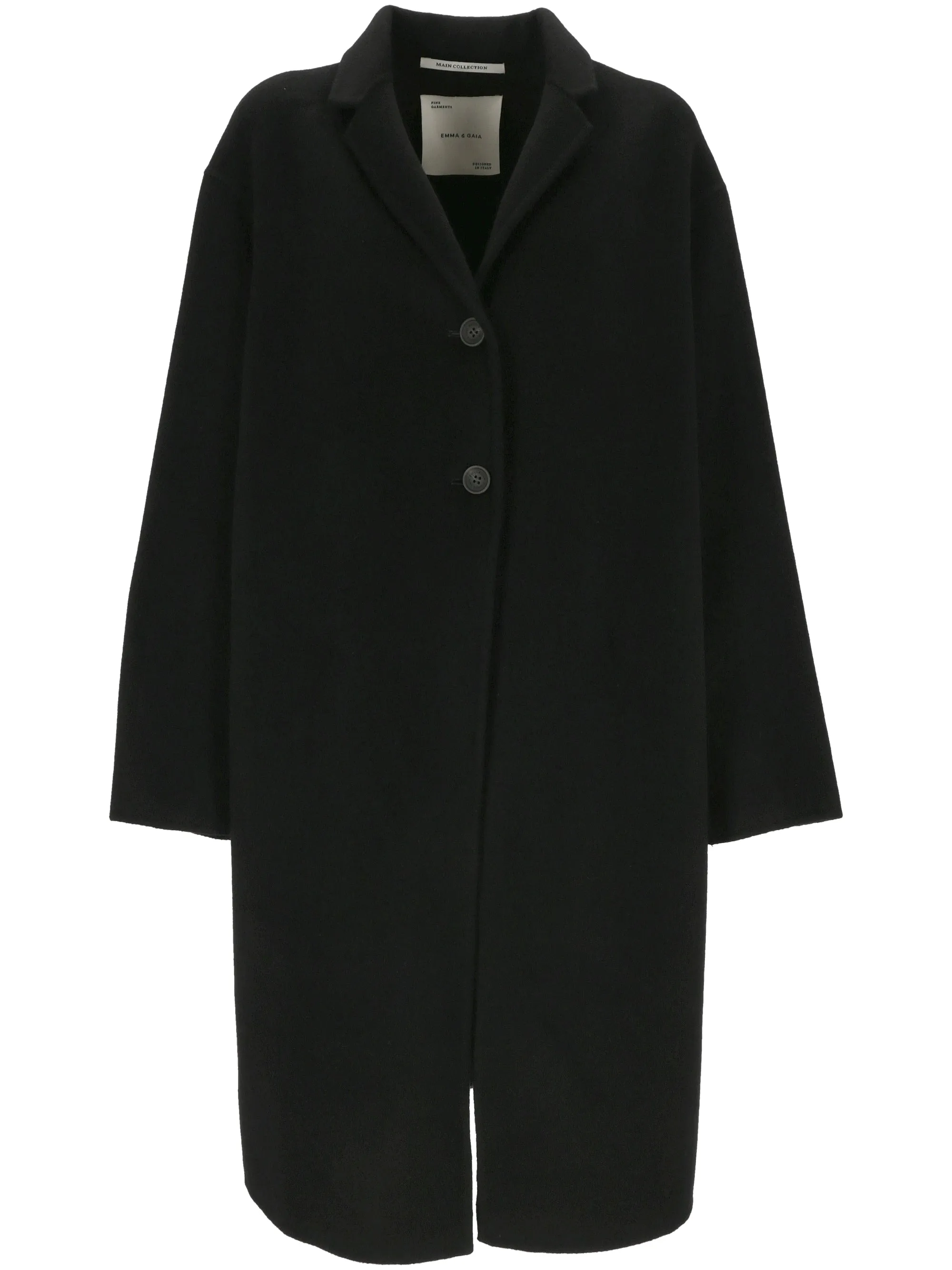 Chic Black Wool Blend Coat