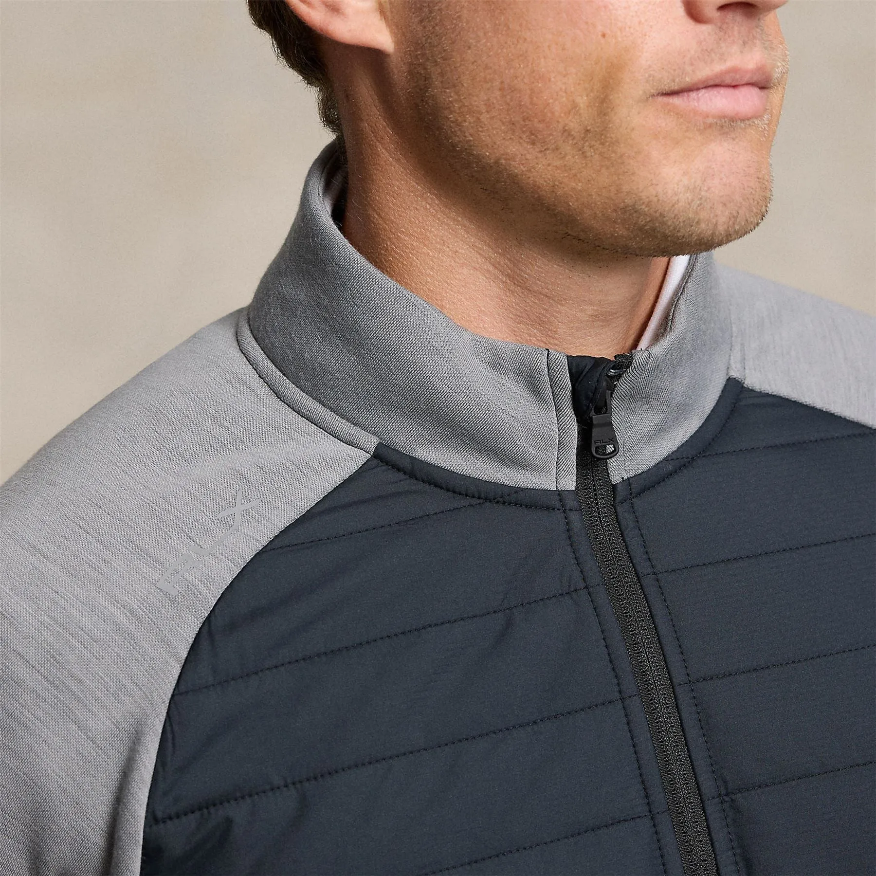 Classic Fit Hybrid Half Zip Pullover Peak Grey/Polo Black - SS24