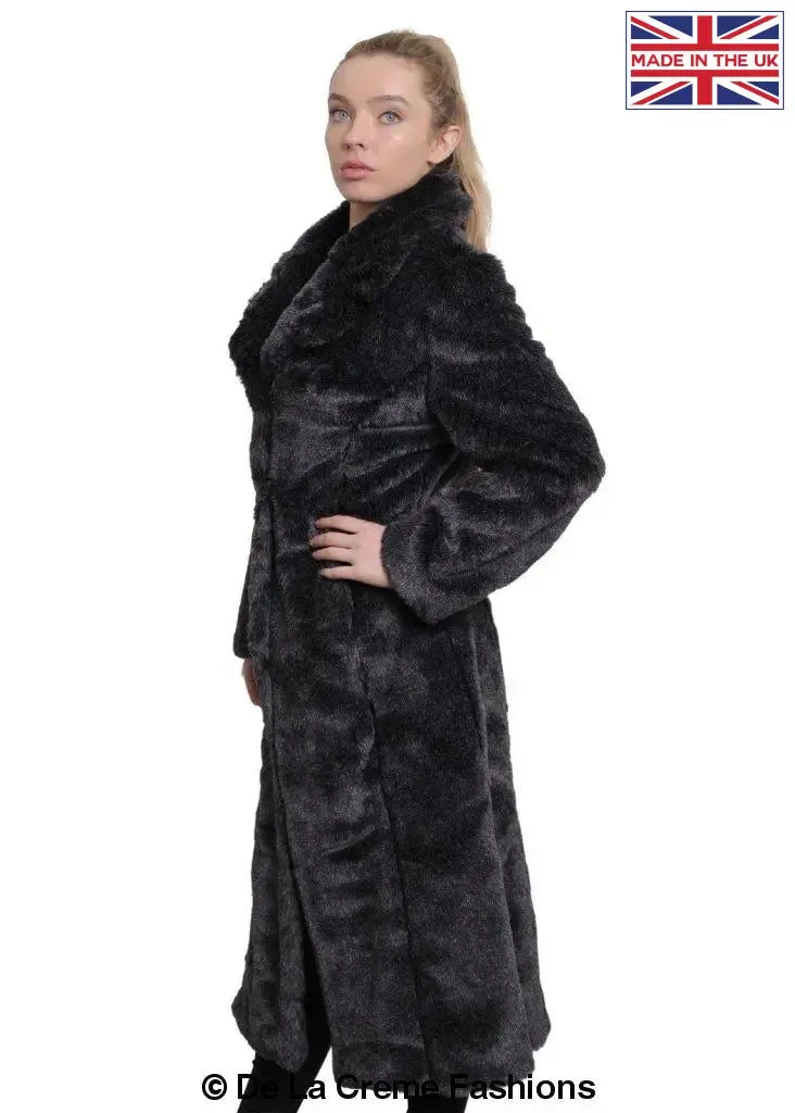 De La Creme - Womens Faux Fur Long Coat