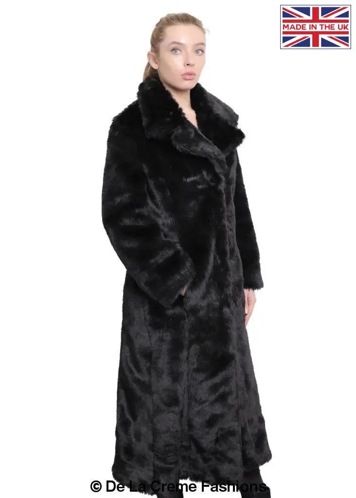 De La Creme - Womens Faux Fur Long Coat