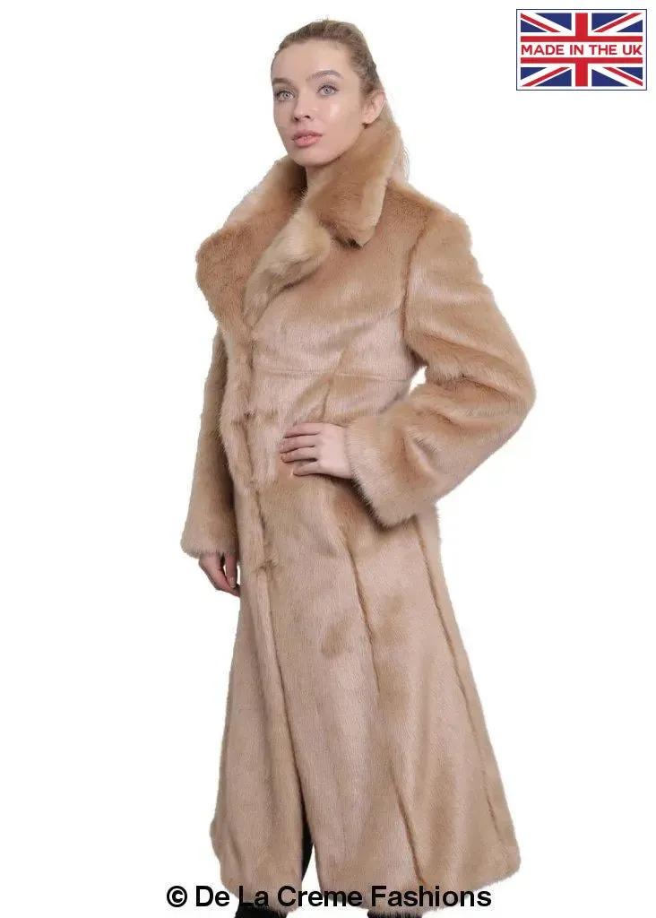 De La Creme - Womens Faux Fur Long Coat