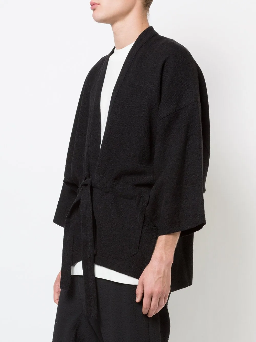 Deep Black Jutte Kimono Jacket