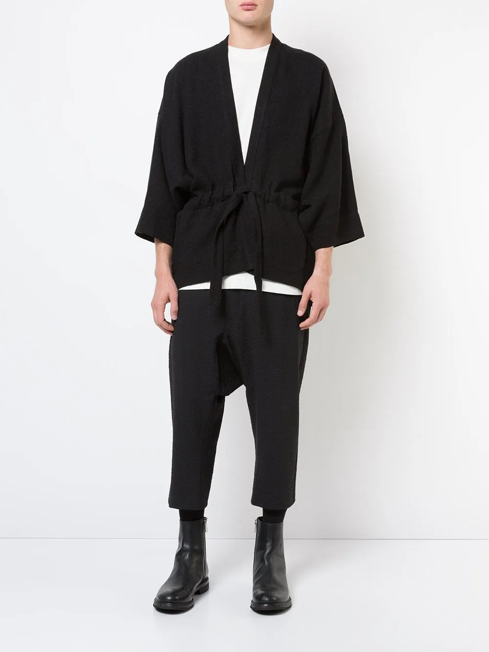 Deep Black Jutte Kimono Jacket