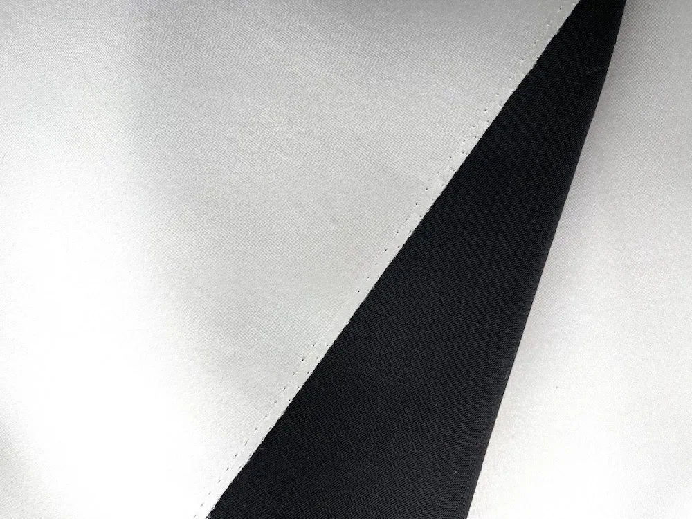 Dramatic Double-Faced Black Wool & White Satin Wool (Made in Italy)