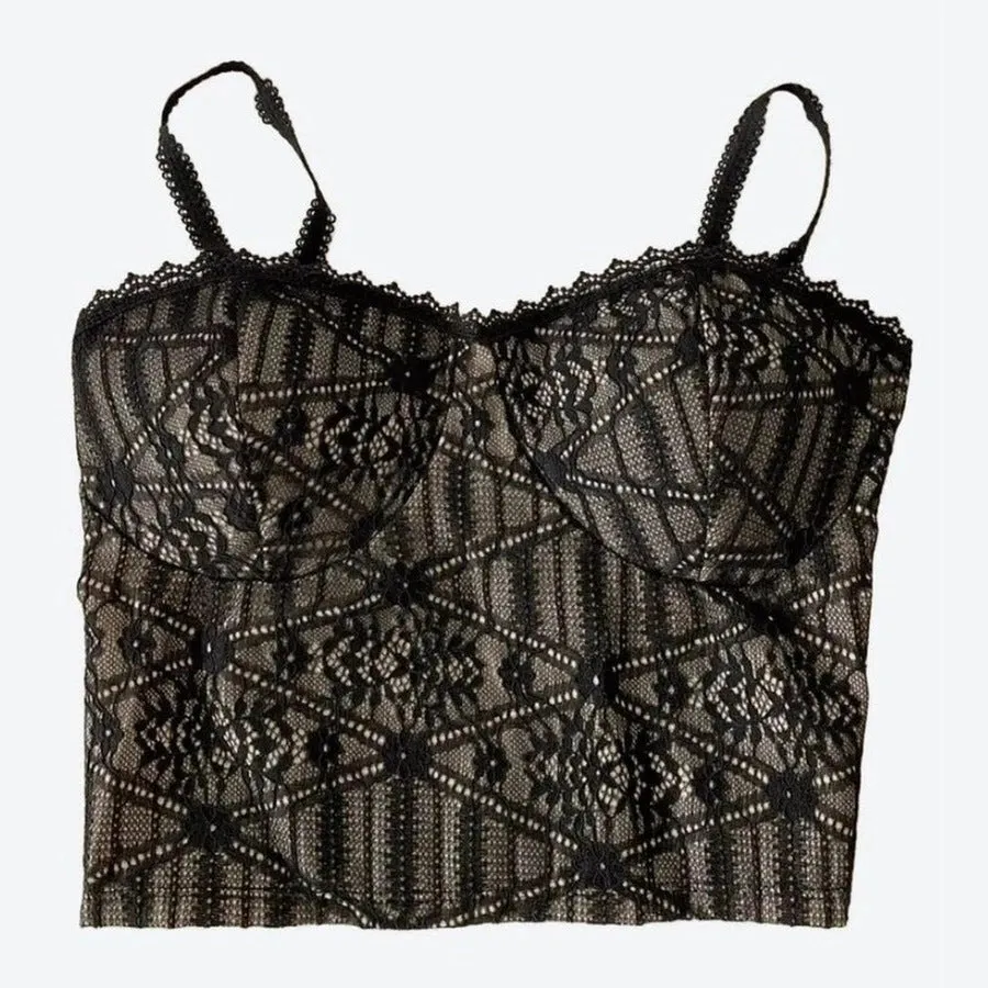 Elegant Lace Padded Bralette Tops