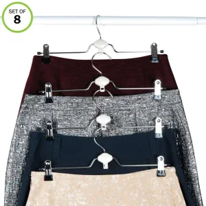 Evelots Metal Non Slip Rubber Coated Cascading Pant, Skirt Clip Hangers