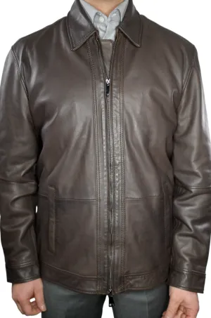 Giles & Jasper Leather Hip Length Jacket