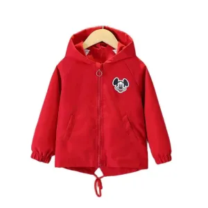 Girls Cartoon Jackets Spring Autumn Big Mickey Mouse Print Hooded Coat Kids Lightweight Sportswear  Children Disney Clothes S4693037