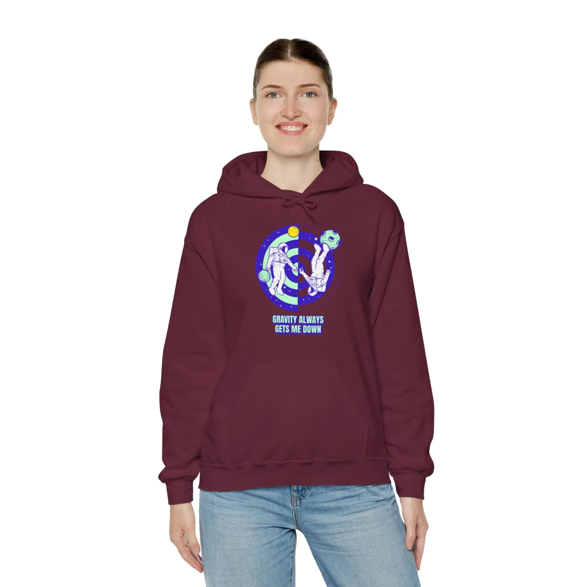 Gravity Gets Me Down Funny Astronaut Sci-Fi Hoodie