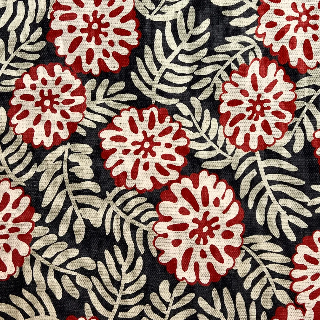 Kobayashi Cotton / Linen Canvas - Scandi Flowers & Leaves