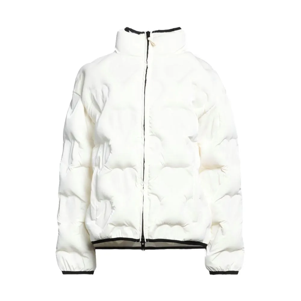 Love Moschino Chic White Heart-Adorned Designer Jacket