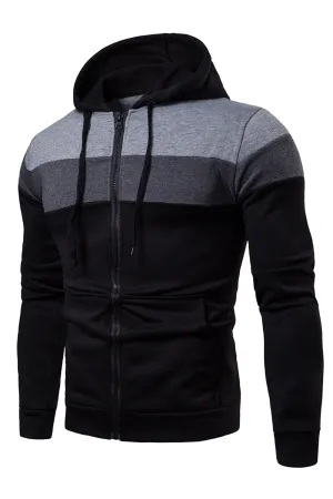 Men Convenient Zipper Closure Trendy Casual Long Sleeve Superb Slim Fit Modish Hoodie