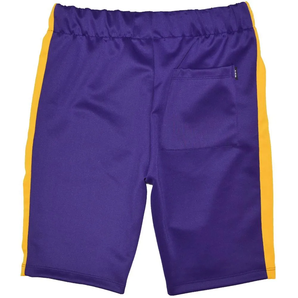 Men Purple And Yellow Basketball Shorts