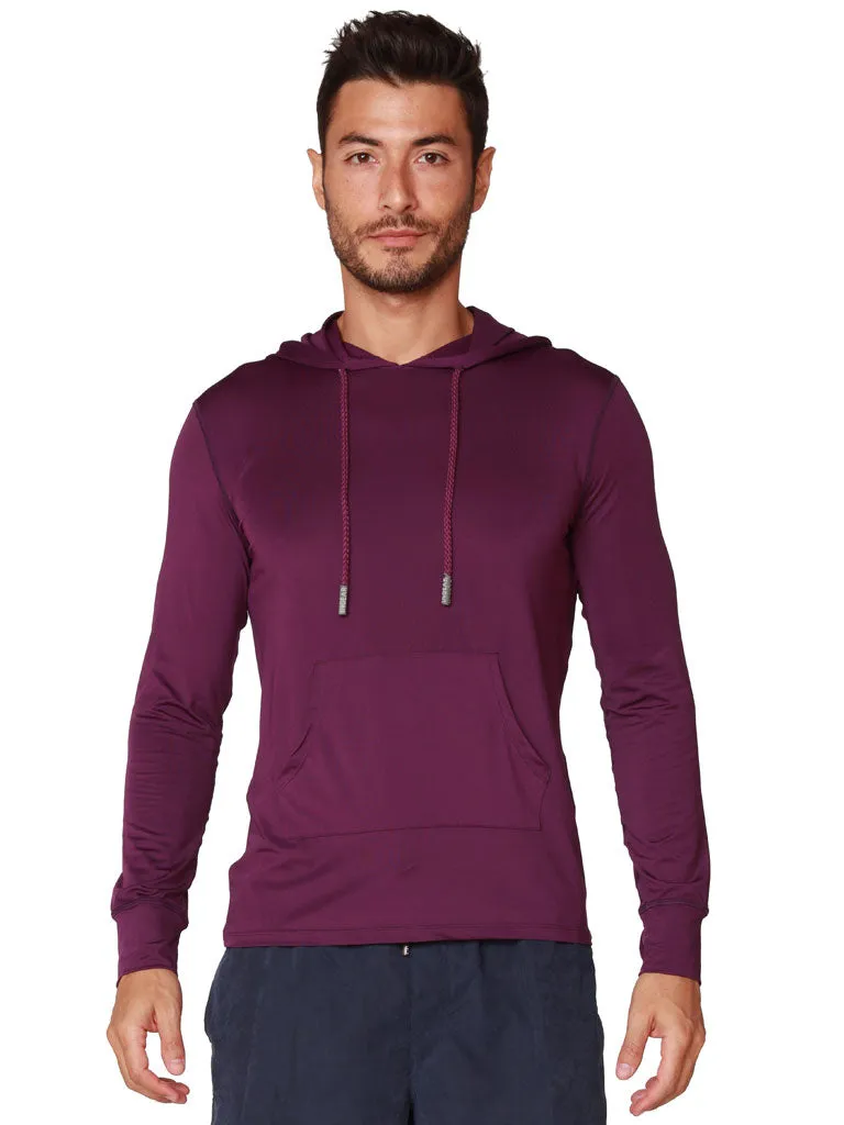 Men's Long Sleeve Hoodie in purple