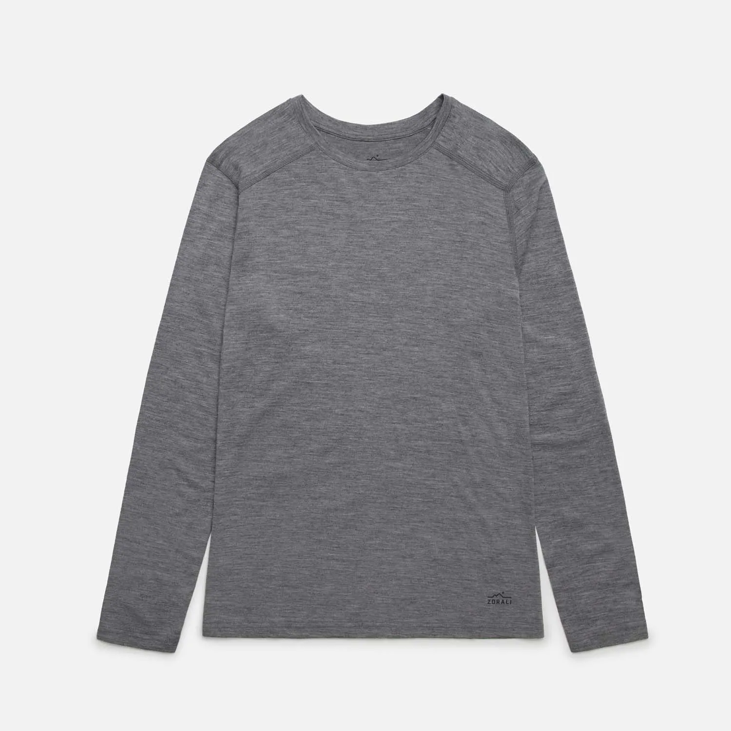 Mens Merino LS Base Layer Grey Marle