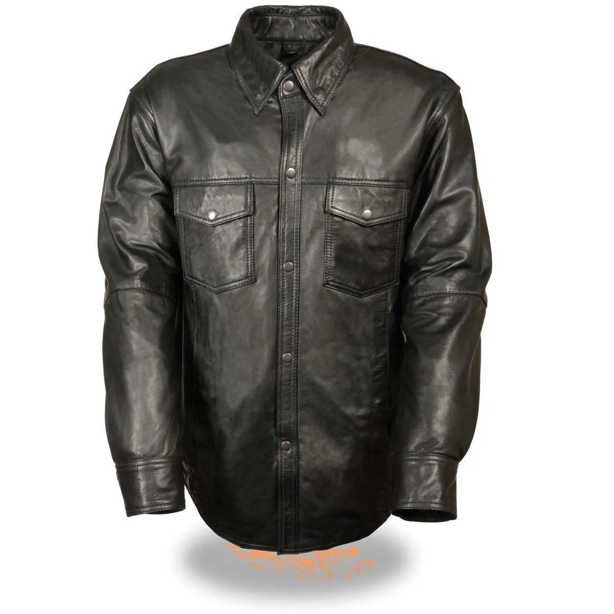 Milwaukee Leather LKM1600 Men's Lightweight Casual Style Leather Shirt