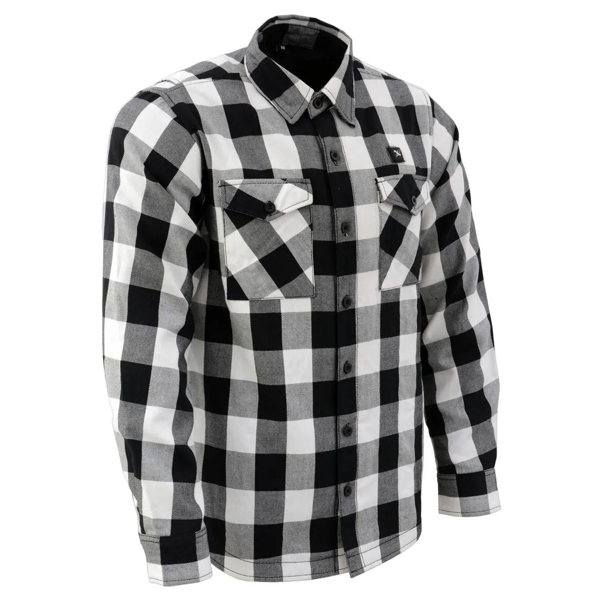 Nexgen Heat Men's NXM1601SET Riffraff Black/Grey/White Heated Flannel Sleeve Shirt Outdoor Activities w/Battery