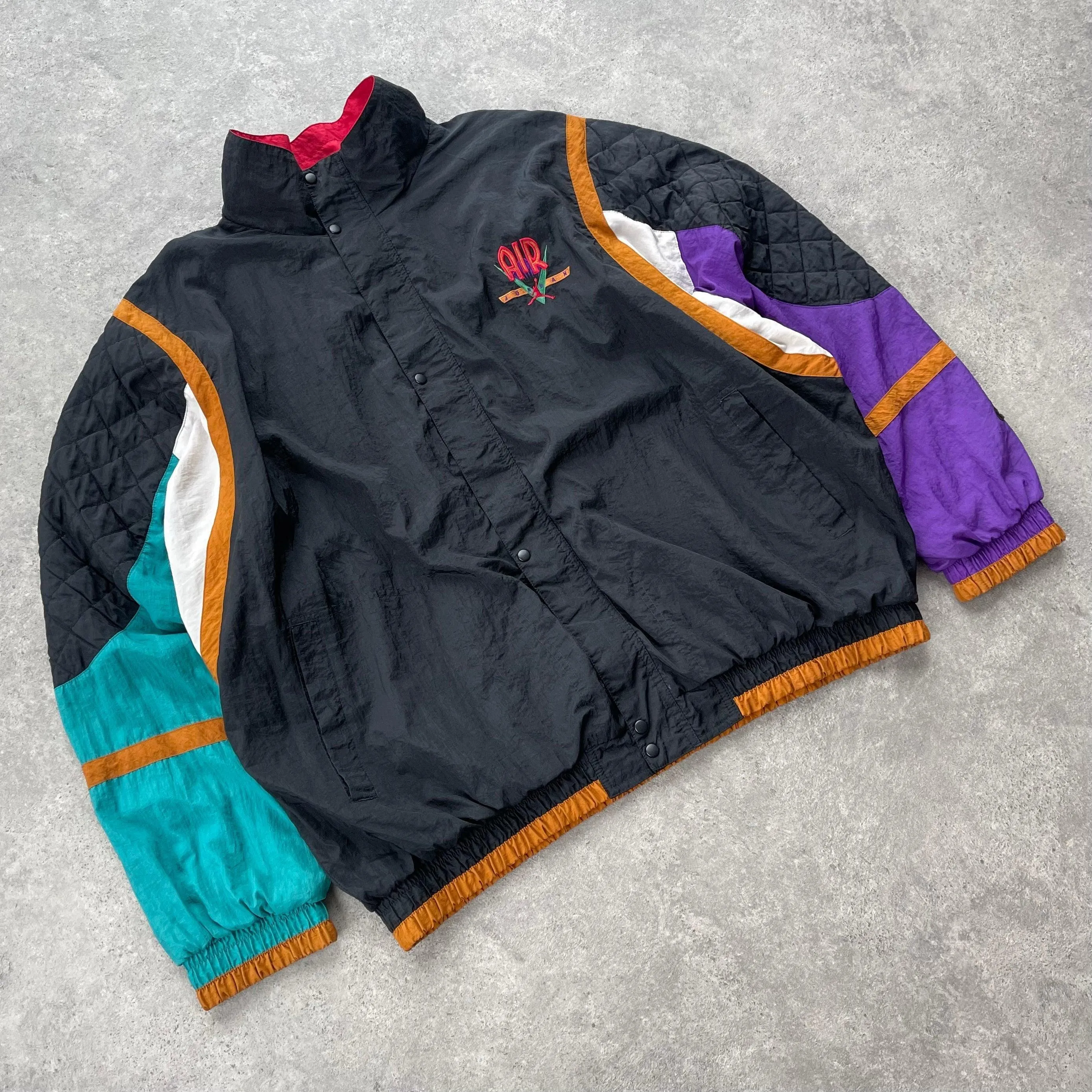 Nike RARE 1990s Air Jordan colour block padded shell jacket (XL)