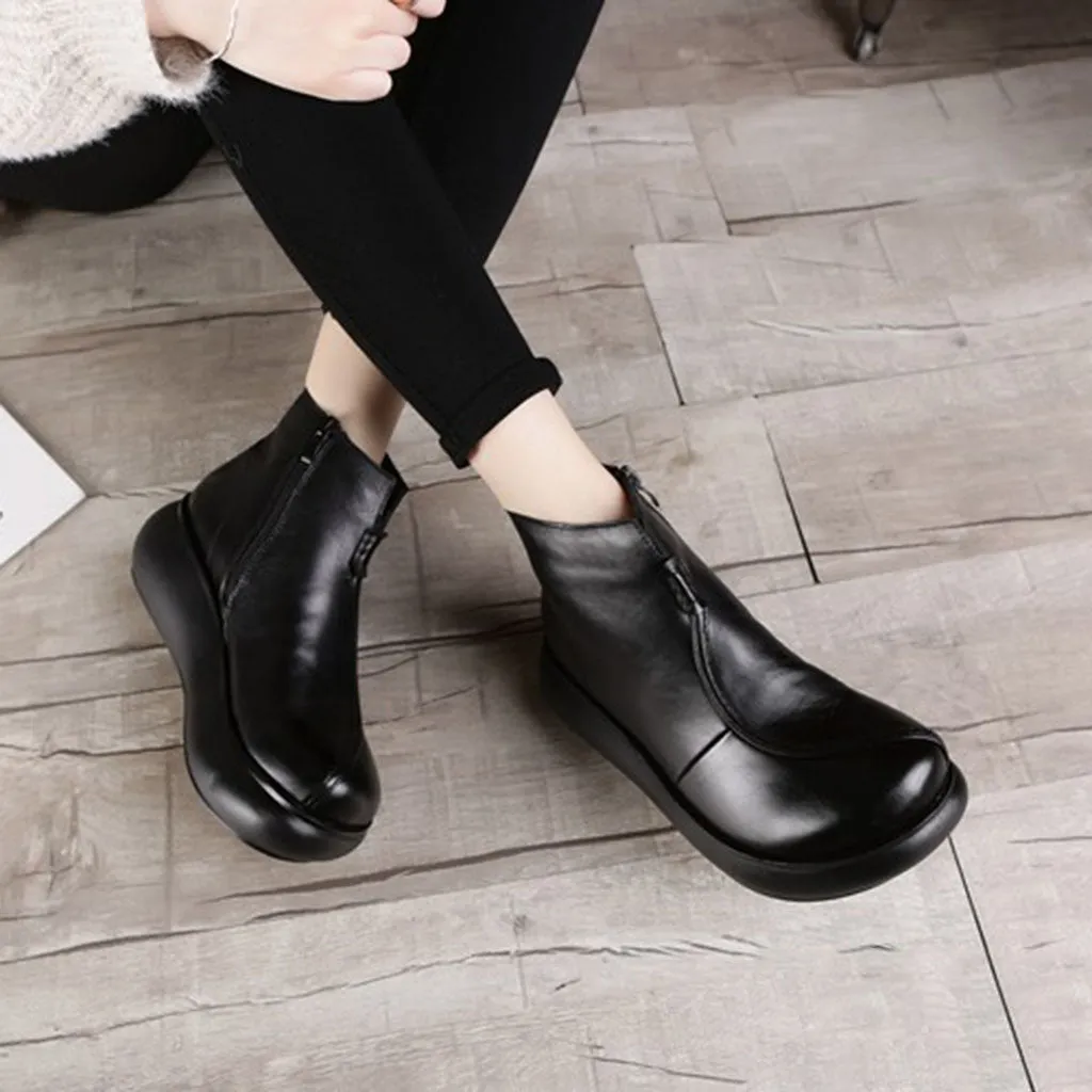 Platform Waterproof Retro Boots Women | Gift Shoes