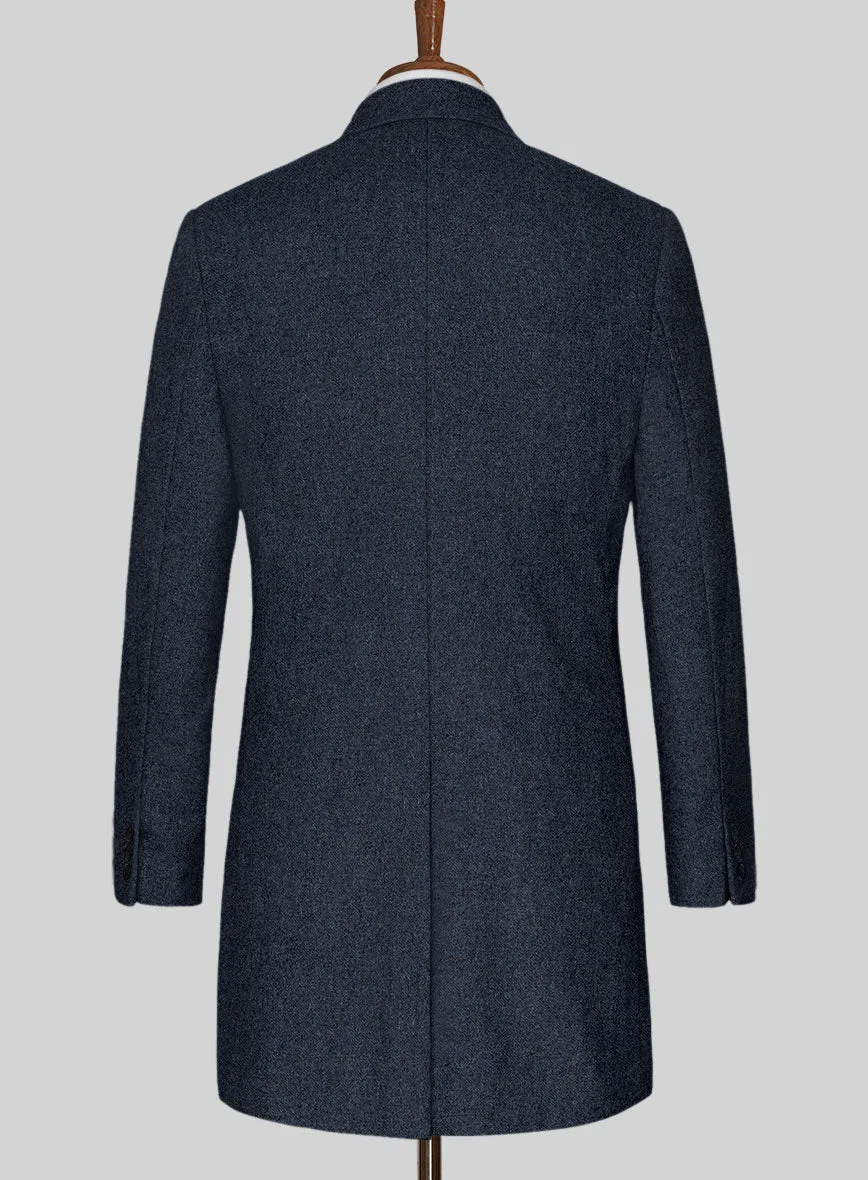 Playman Blue Denim Tweed Overcoat