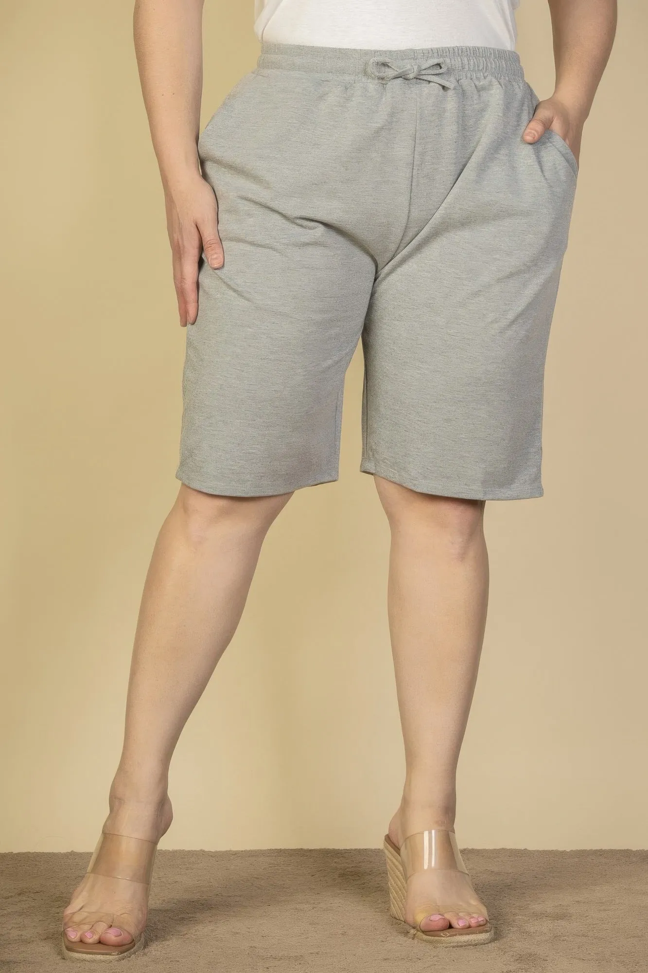 Plus Size French Terry Bermuda Shorts