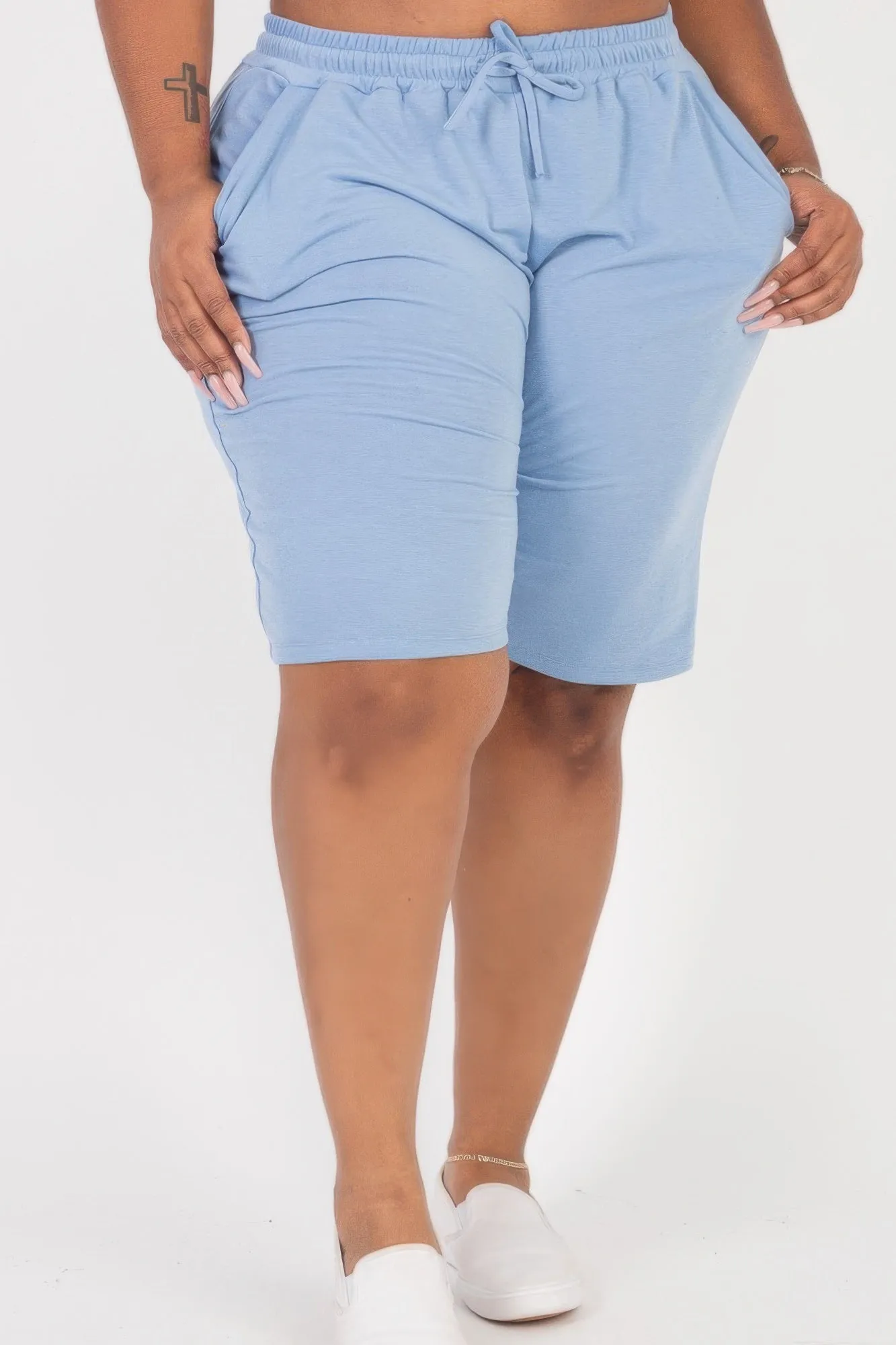 Plus Size French Terry Bermuda Shorts