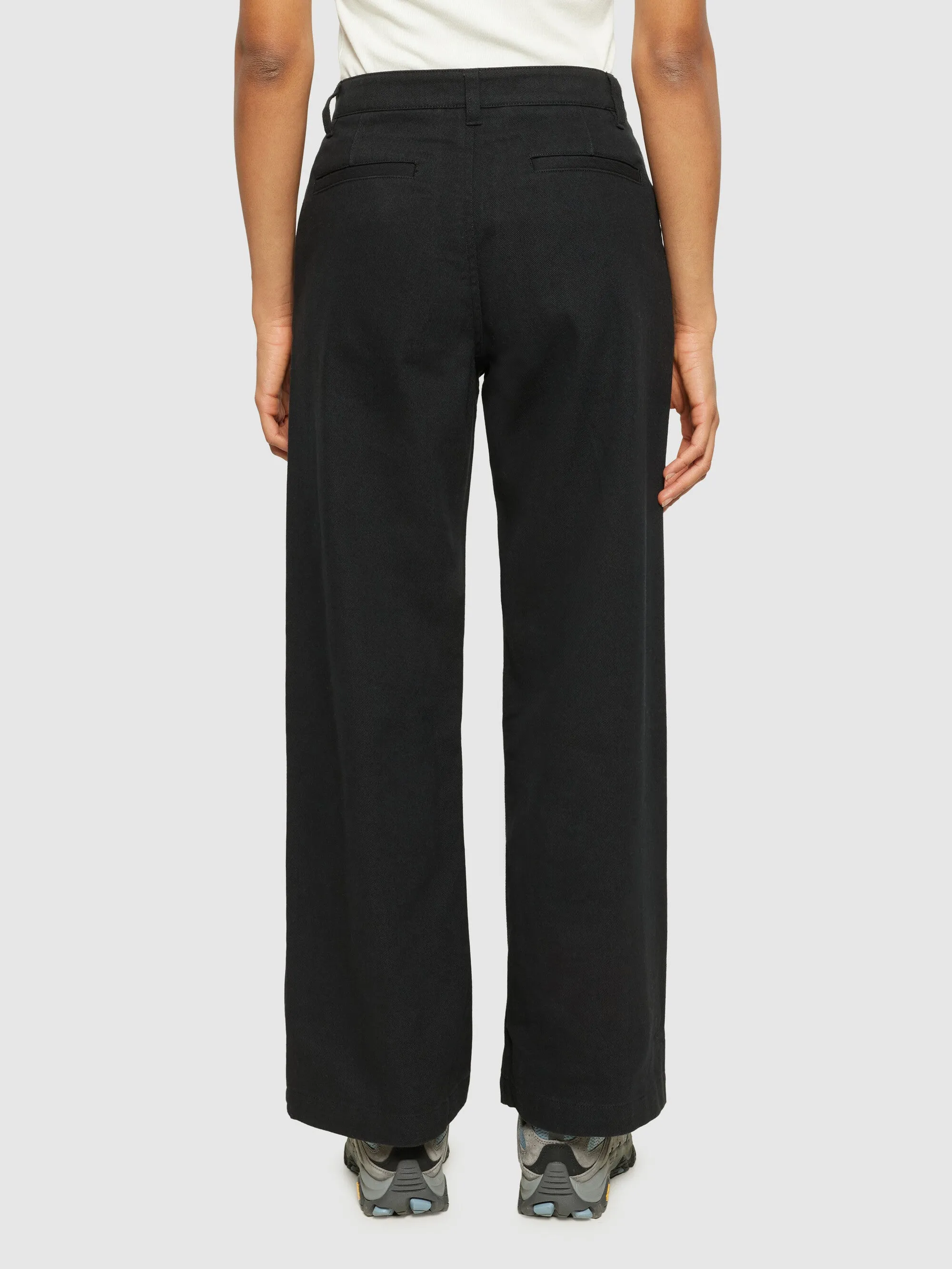 POSEY wide mid-rise twill pant - GOTS/Vegan - Black Jet