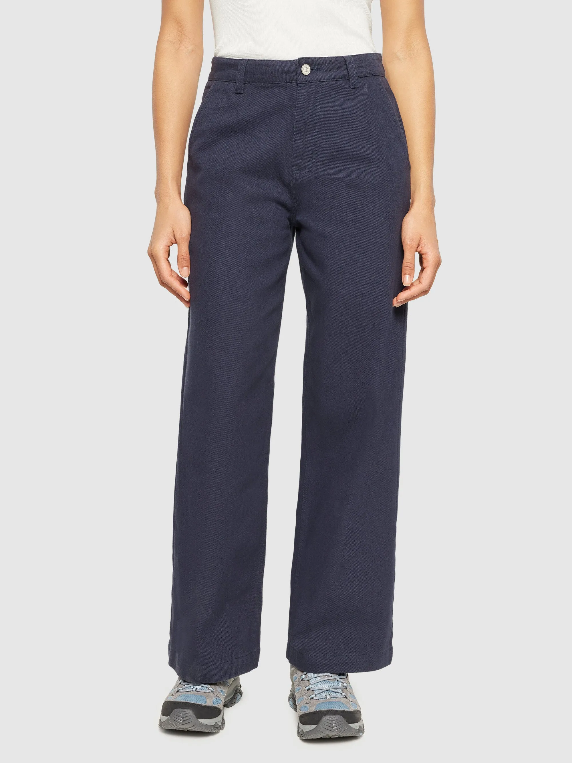 POSEY wide mid-rise twill pant - GOTS/Vegan - Night Sky