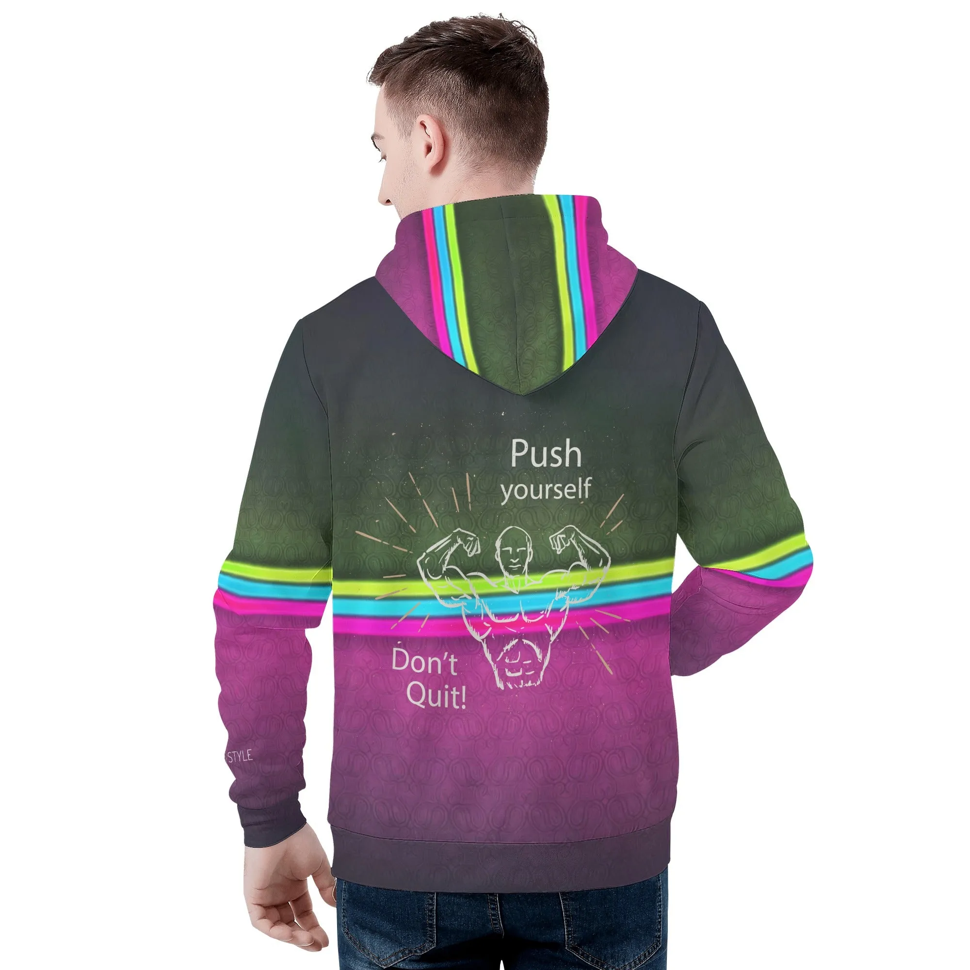 Push Yourself Mens Hoodie