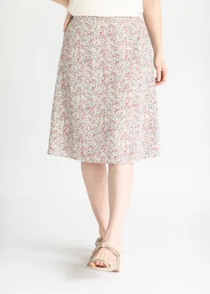 Rose Bud Print Midi Skirt - FINAL SALE