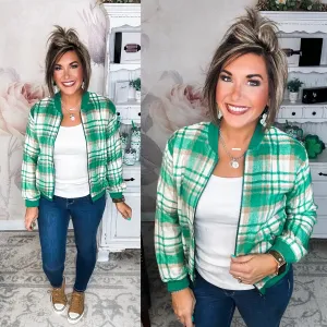 Sassy Lass Plaid Bomber Jacket