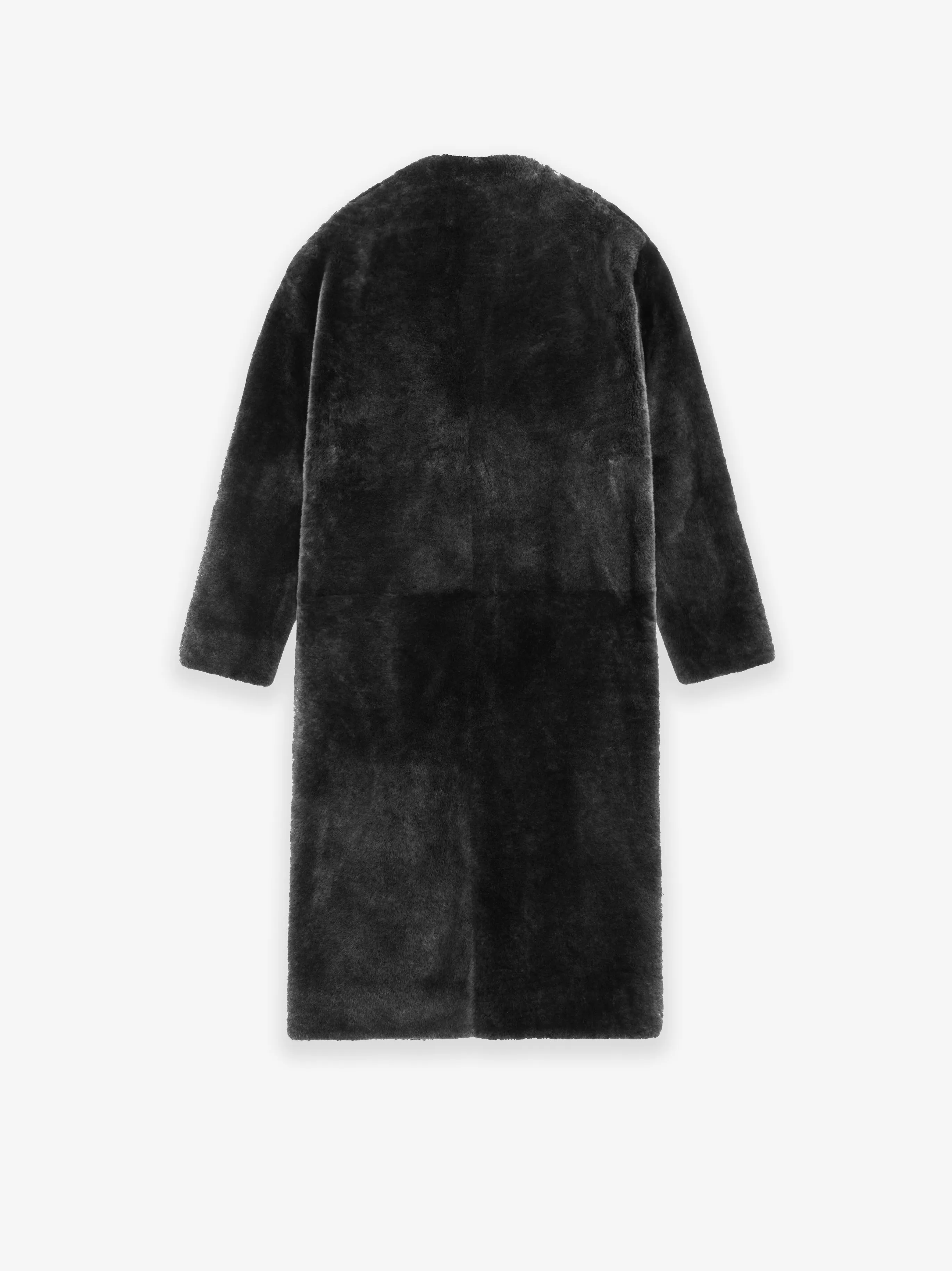 Shearling Lapelless Overcoat