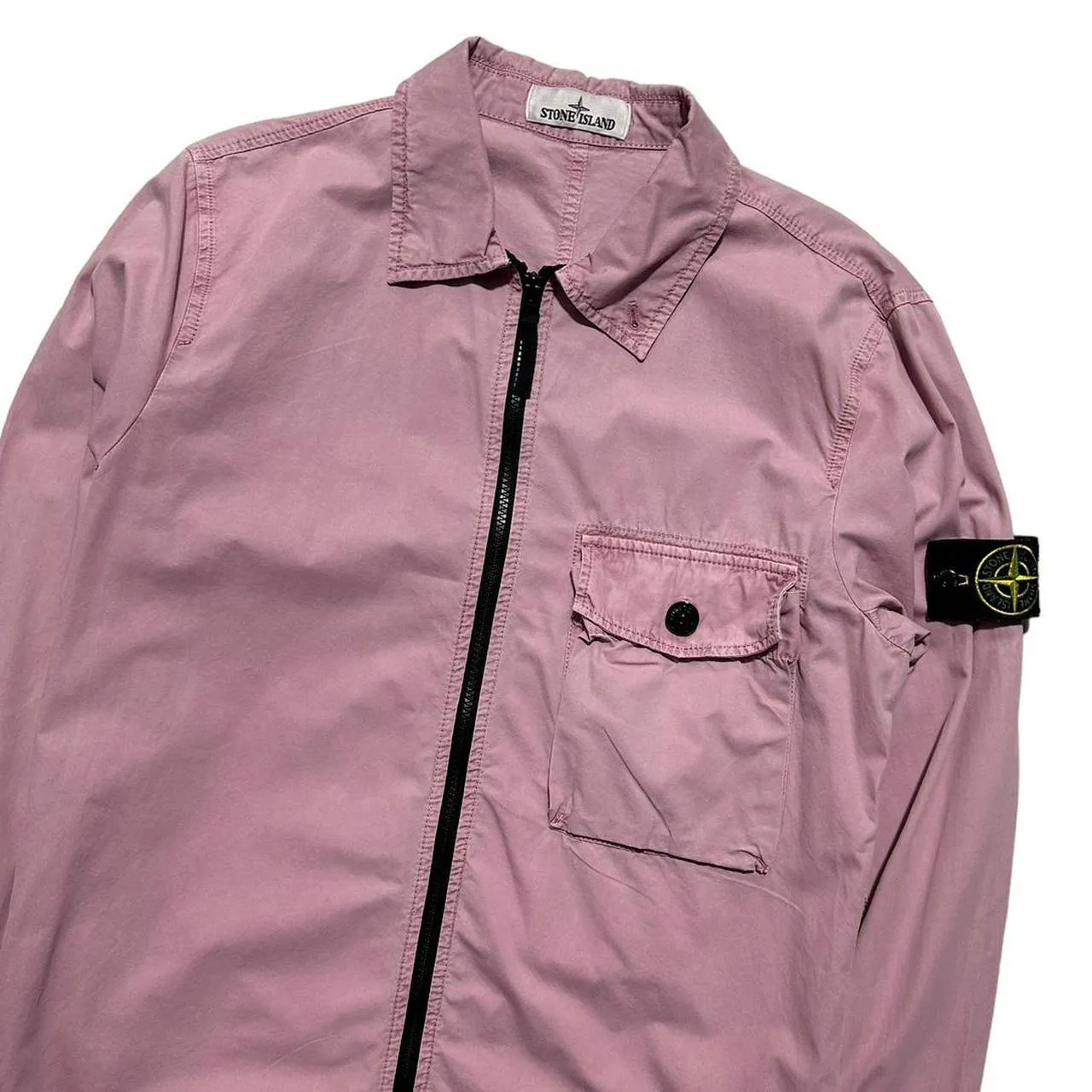 Stone Island Single Pocket Pink Overshirt