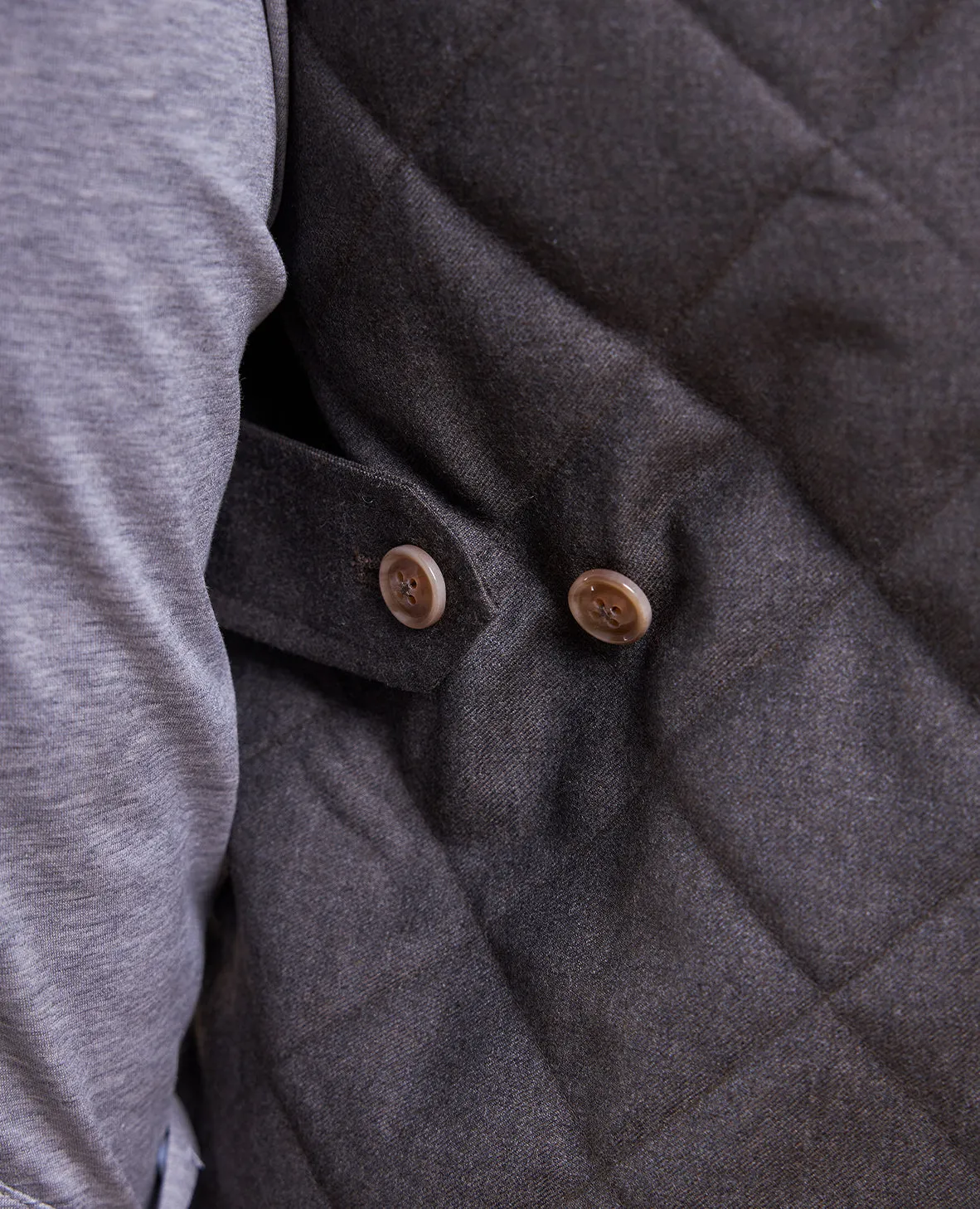 The Berkley - Quilted Wool Heritage Vest - Dark Taupe