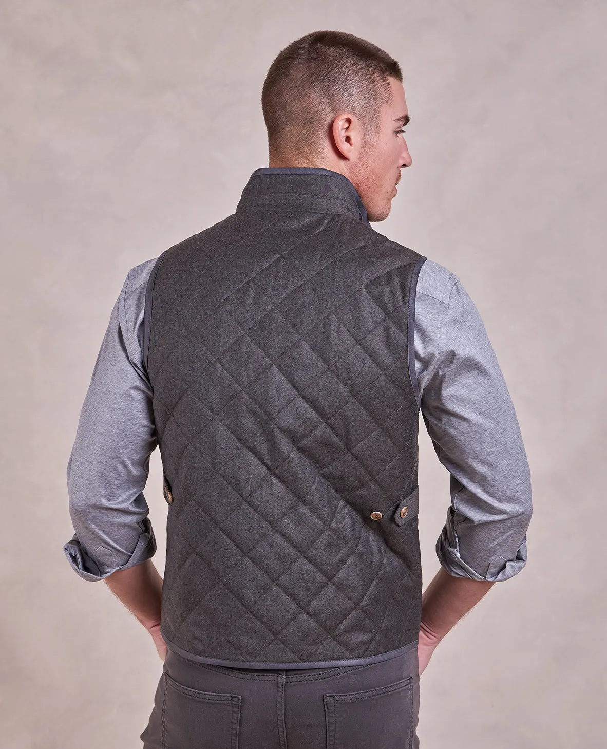 The Berkley - Quilted Wool Heritage Vest - Dark Taupe