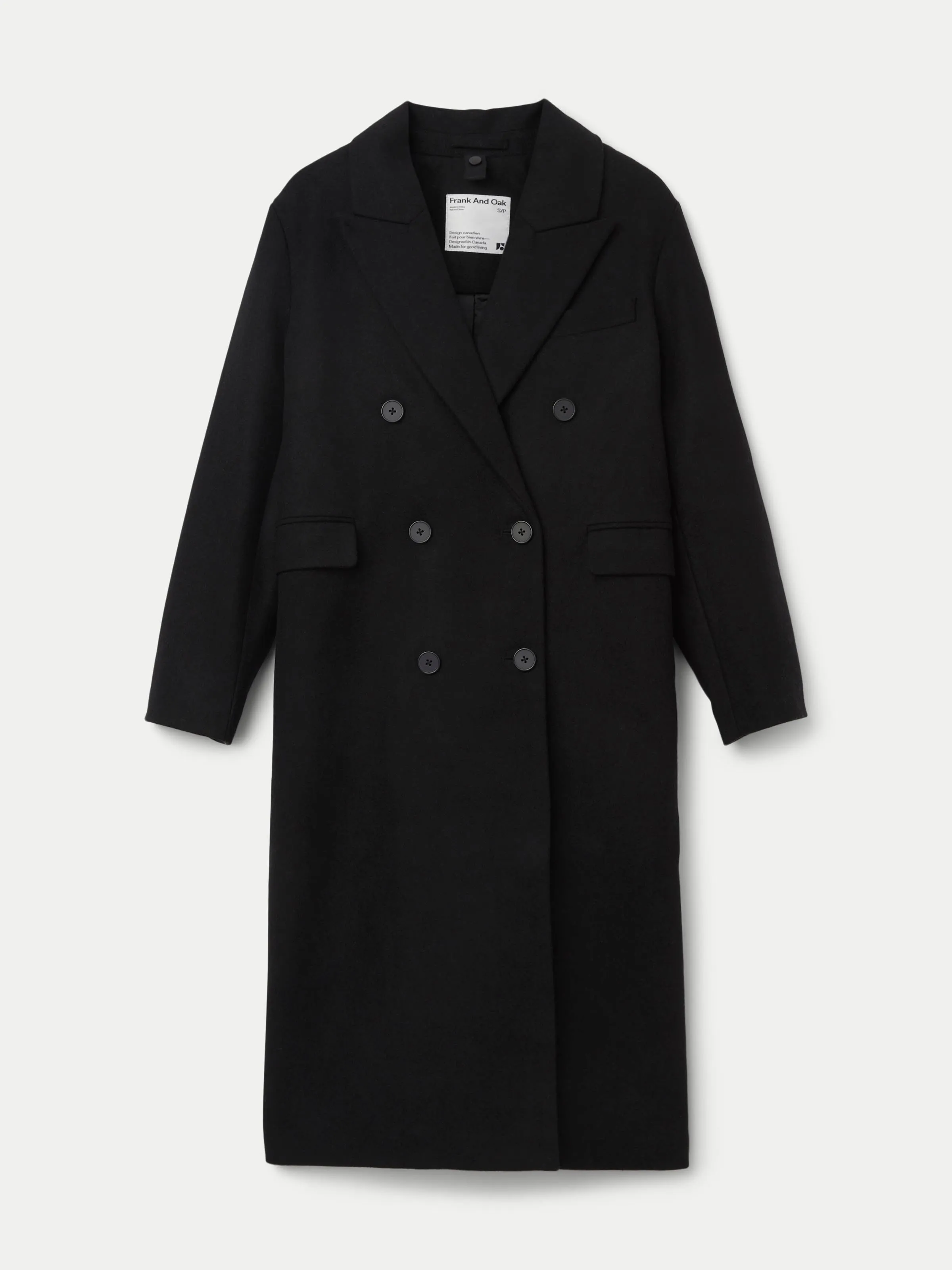 The Frances Recycled Wool Topcoat in Black