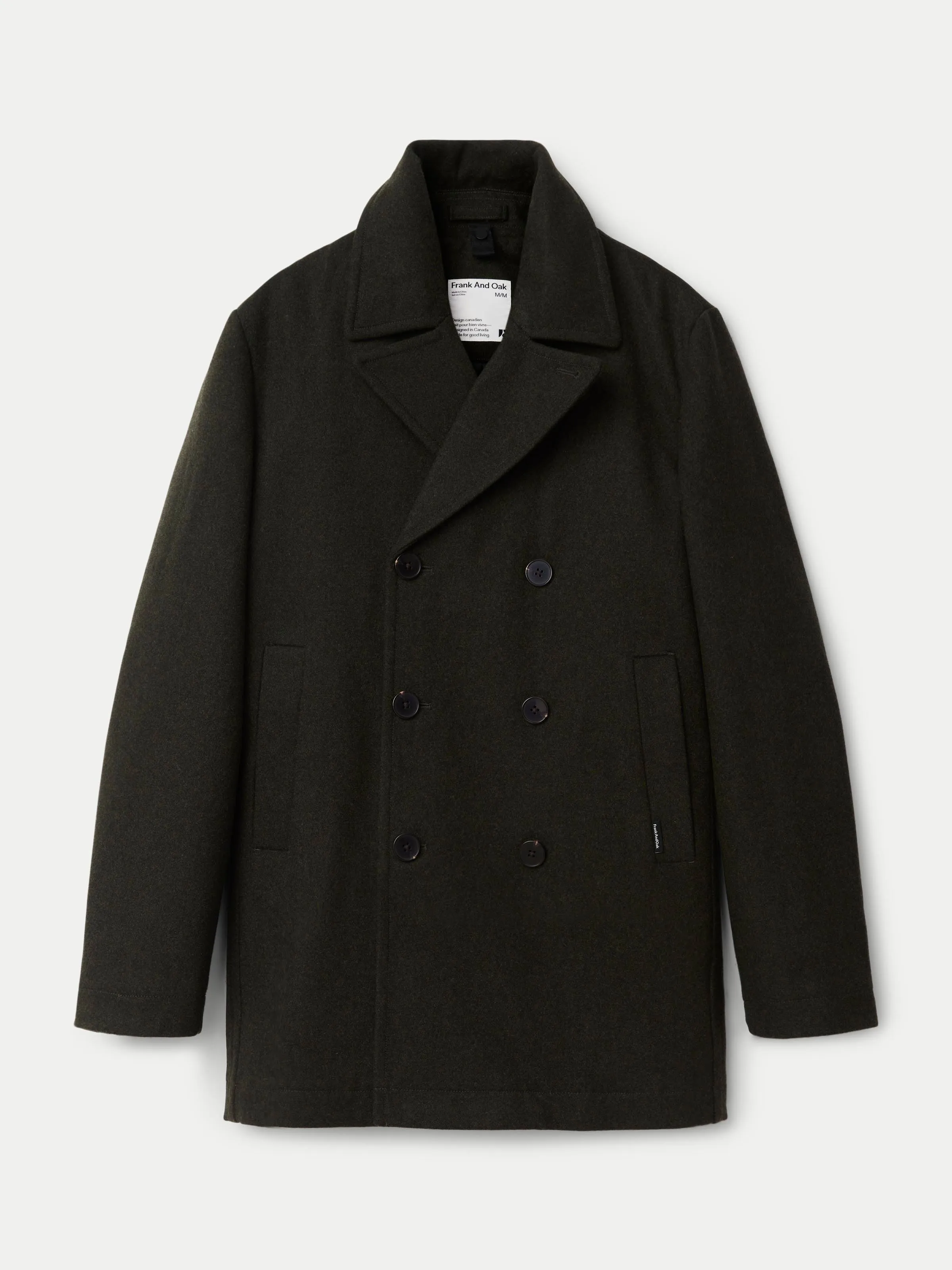 The Nelson Recycled Wool Peacoat in Rosin