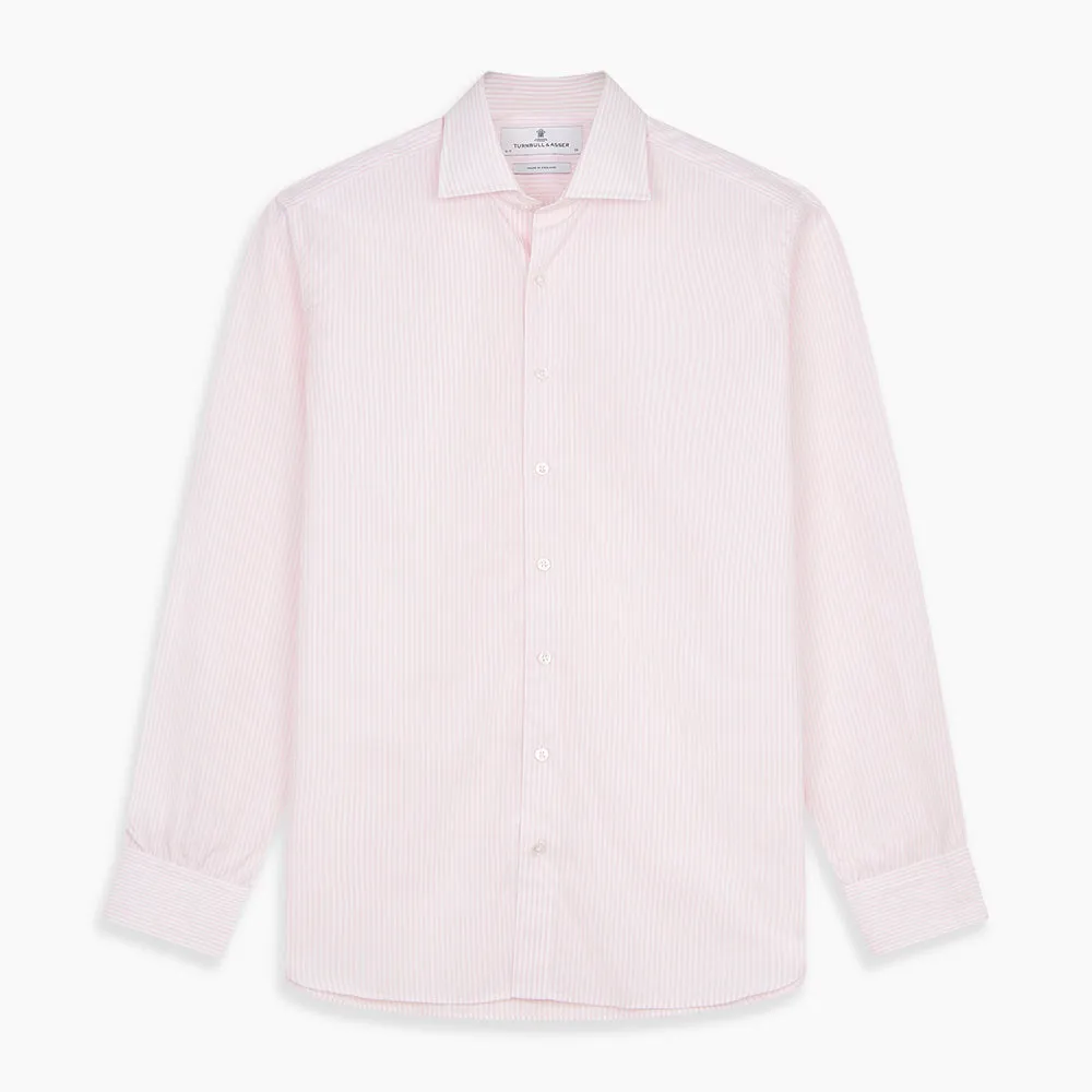 White and Pink Wide Stripe Belgravia Shirt