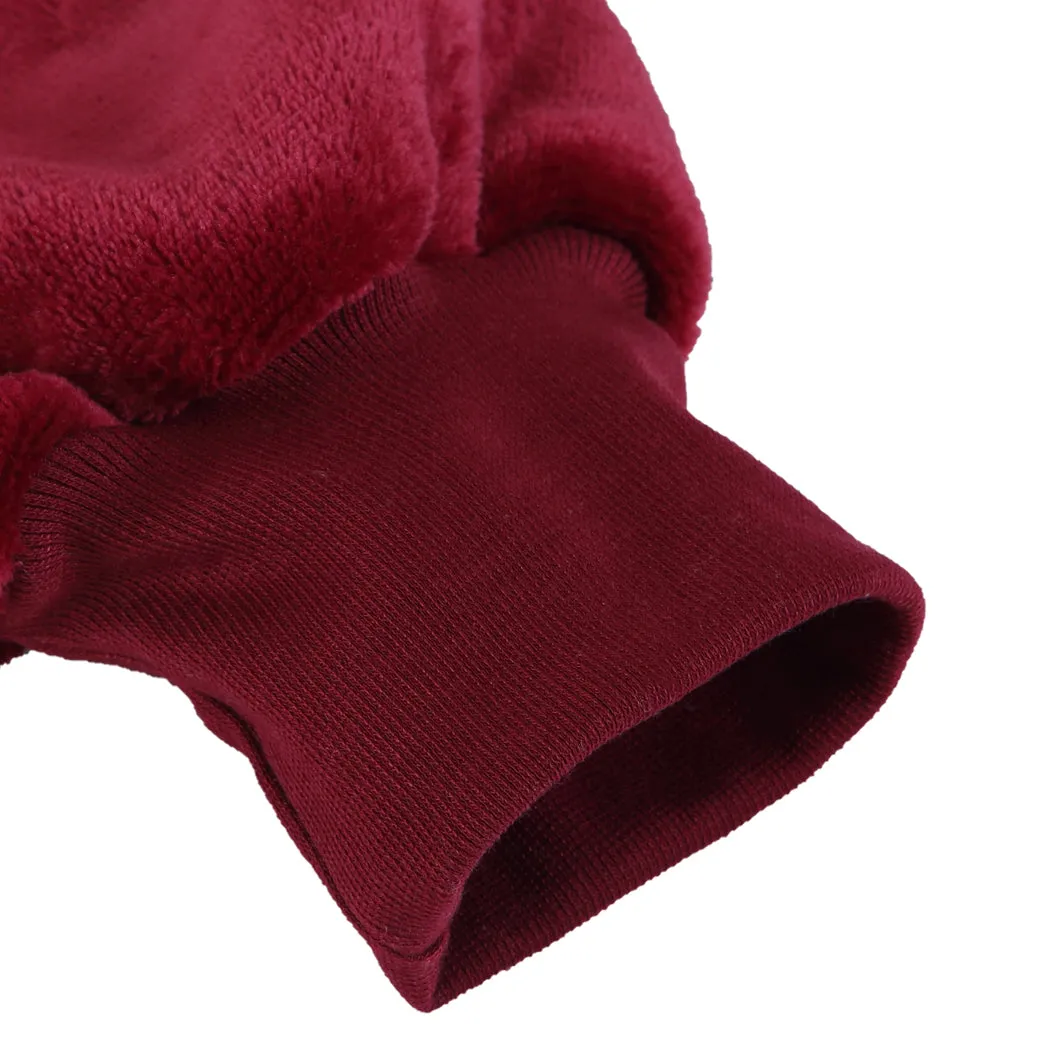 Winona Soft Blanket Plush Fleece Sherpa Hoodie Sweatshirt Huggle Pajamas - Burgundy