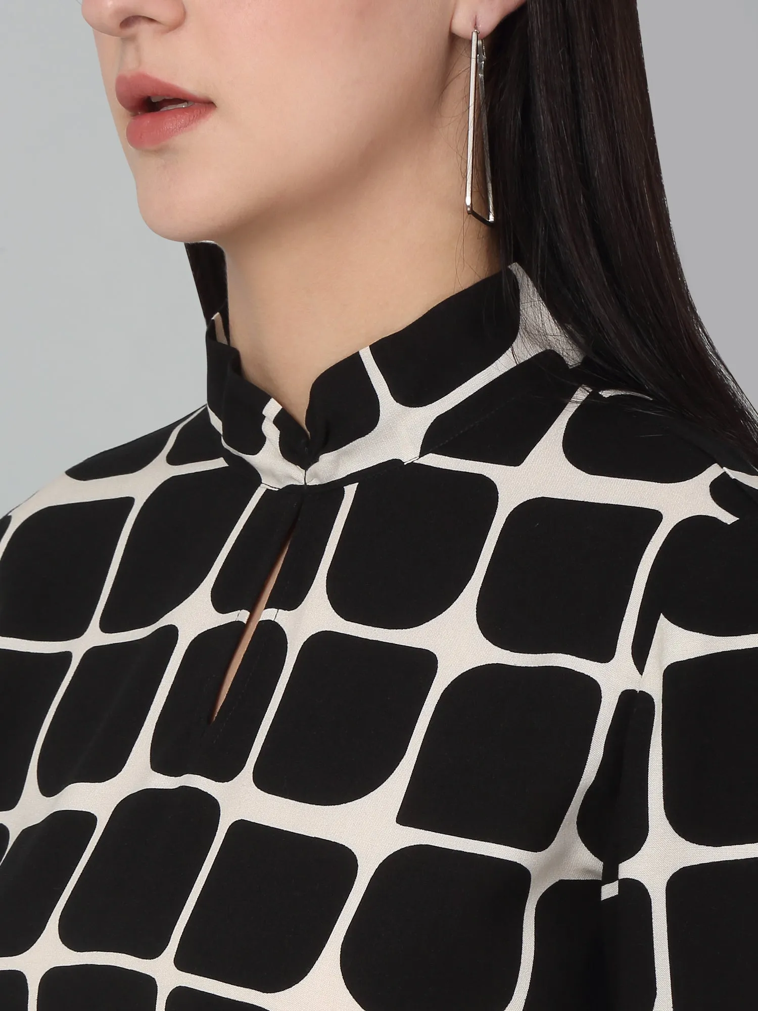 Women Black Printed Top