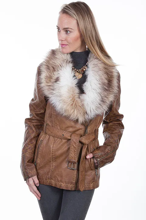 Women's Honey Creek Outerwear Collection: Faux Fur Jacket Oversized Lapels