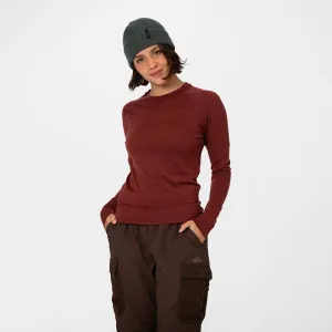 Womens Merino LS Base Layer Russet